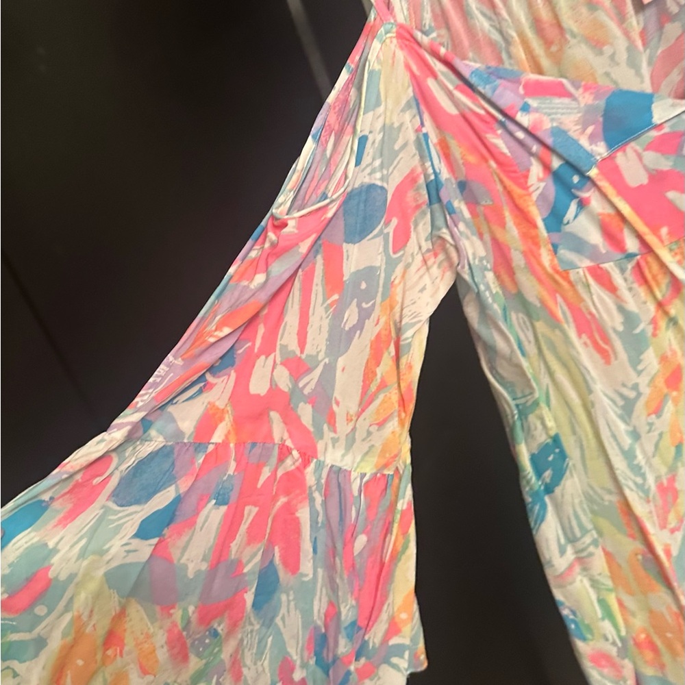 Lilly Pulitzer Alanna Cold Off Shoulder Dress Sparkling Sands Tassel - Picture 8 of 10